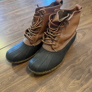 LL Bean Mens Bean Boots Duck Boots Brown Tan Waterproof Made in Maine